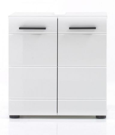 Badezimmer Waschbeckenunterschrank Clarito in wei� Hochglanz Badschrank 60 x 56 cm
