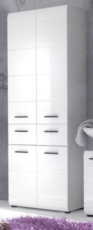 Badezimmer: Hochschrank Clarito Hochglanz wei� (60x182 cm)