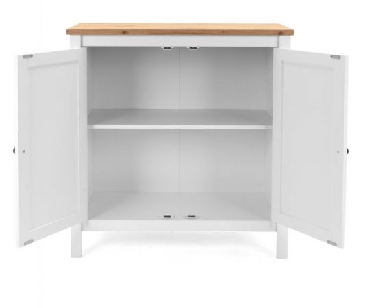 Kommode Vestland in wei� und Artisan Eiche Landhaus 80 x 90 cm