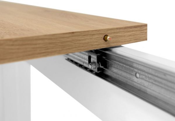 Esstisch Vestland in wei� und Artisan Eiche, Landhausstil, ausziehbar 160 / 215 x 90 cm