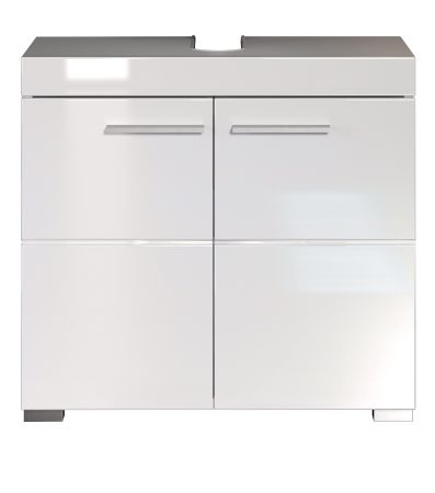 Badezimmer Waschbeckenunterschrank Adamo in wei� Hochglanz Badschrank 2-t�rig 60 x 56 cm