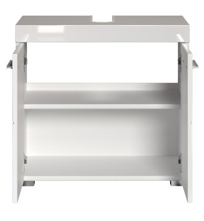 Badezimmer Waschbeckenunterschrank Adamo in wei� Hochglanz Badschrank 2-t�rig 60 x 56 cm
