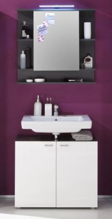 Badezimmer Spiegelschrank Tetis Grafit grau Badm�bel 72 x 70 cm