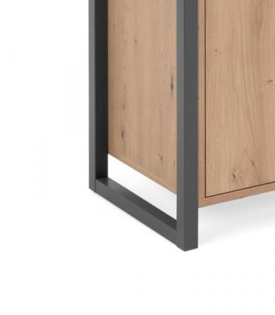 Kommode Malta in Artisan Eiche und Anthrazit Industrial Look 80 x 88 cm