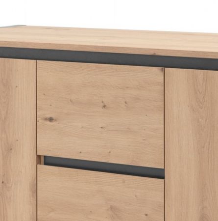 Kommode Malta in Artisan Eiche und Anthrazit Industrial Look 120 x 88 cm