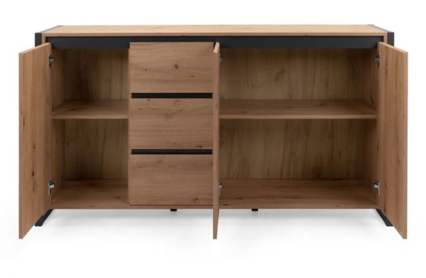 Sideboard Malta in Artisan Eiche und Anthrazit Kommode im Industrial Look 160 x 88 cm