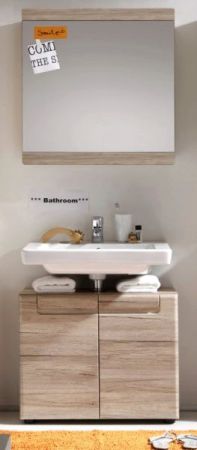 Badezimmer Spiegel Malea in Eiche San Remo hell Wandspiegel 65 x 70 cm