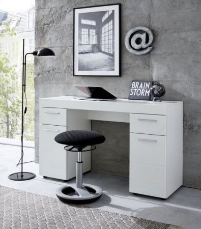 Schreibtisch Adamo in wei� Hochglanz - B�rotisch 120 x 76 cm