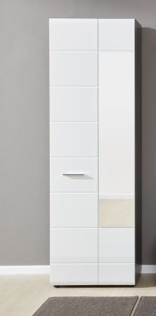 Garderobenschrank Matrix in wei� Hochglanz und Sardegna grau Rauchsilber Flurschrank 60 x 191 cm