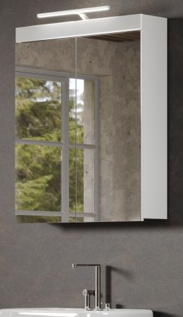 Badezimmer Spiegelschrank Adamo in wei� Hochglanz Badschrank 2-t�rig 60 x 77 cm