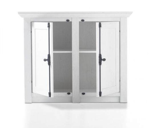 Garderobe Hooge in Pinie wei� Landhaus Garderobenkombination 3-tlg. mit Schuh- / Garderobenschrank und Kommode