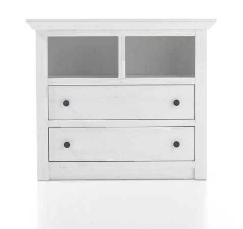 Kommode Hooge in Pinie wei� Landhaus 105 x 90 cm
