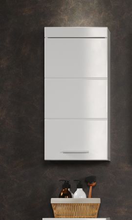 Badezimmer H�ngeschrank Adamo in wei� Hochglanz 37 x 77 cm