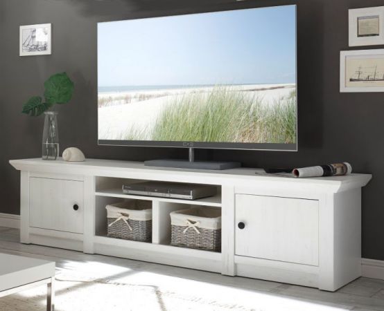 TV-Lowboard Hooge in Pinie wei� Landhaus TV-Unterteil 194 x 51 cm