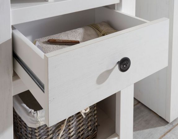 Nachttisch Hooge in Pinie wei� Landhaus Nachtkommode in Komforth�he mit Schubkasten