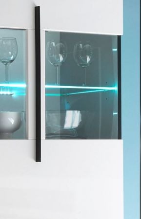 Wohnwand Design-D in Hochglanz wei� Anbauwand 4-teilig 350 x 200 cm