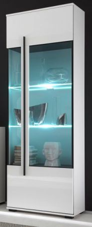 Vitrine Design-D in wei� Hochglanz Vitrinenschrank 60 x 200 cm