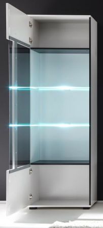 Vitrine Design-D in wei� Hochglanz Vitrinenschrank 60 x 200 cm