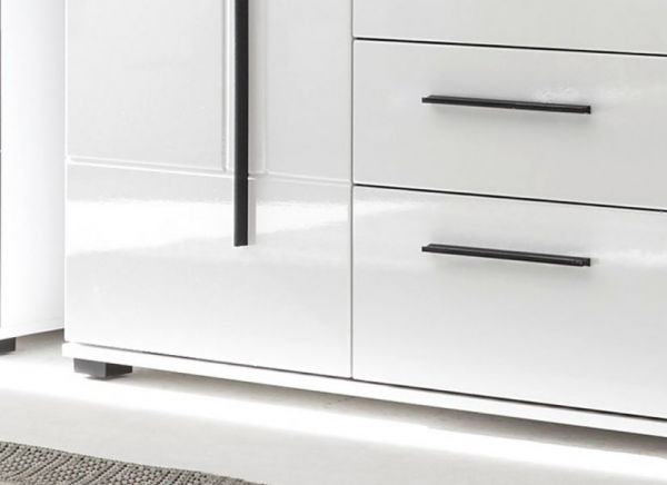 Highboard Design-D in Hochglanz wei� Kommode 90 x 140 cm Anrichte