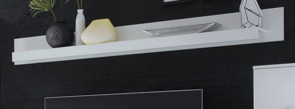 Wandboard Design-D in wei� Hochglanz Wandregal 200 x 20 cm