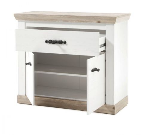 Garderobenkombination Rovola in Pinie wei� / Oslo Pinie Landhaus Garderobe Set 5-tlg. 307 x 201 cm