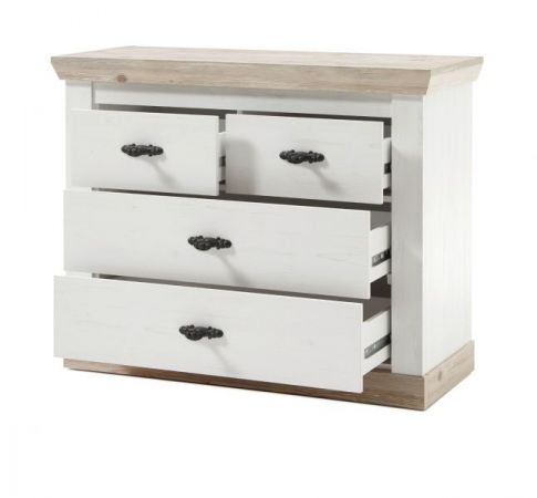 Garderobenkombination Rovola in Pinie wei� / Oslo Pinie Landhaus Garderobe Set 5-tlg. 341 x 201 cm