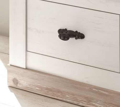 Garderobenkombination Rovola in Pinie wei� / Oslo Pinie Landhaus Garderobe Set 4-tlg. 224 x 201 cm