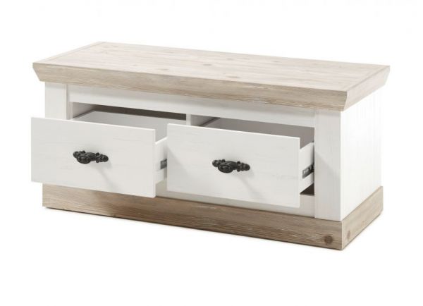 Garderobenkombination Rovola in Pinie wei� / Oslo Pinie Landhaus Garderobe Set 4-tlg. 224 x 201 cm