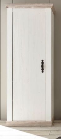 Garderobenschrank Rovola in Pinie wei� / Oslo Pinie Landhaus Garderobe oder gro�er Schuhschrank 73 x 201 cm