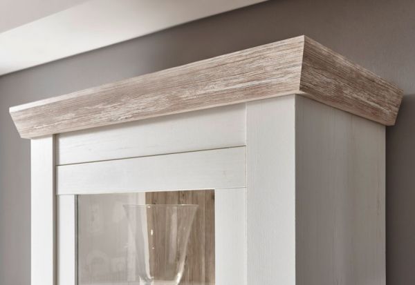 Garderobenspiegel Rovola in Pinie wei� / Oslo Pinie Landhaus Spiegel 107 x 110 cm