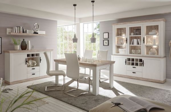 Kommode Rovola in Pinie wei� / Oslo Pinie Landhaus 71 x 146 cm