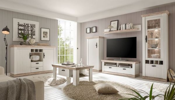 Kommode Rovola in Pinie wei� / Oslo Pinie Landhaus 71 x 146 cm