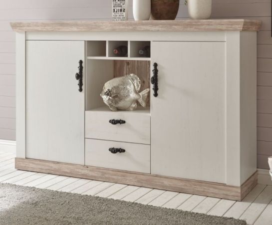Sideboard Rovola in Pinie wei� / Oslo Pinie Landhaus Kommode 168 x 104 cm