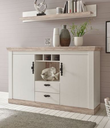 Sideboard Rovola in Pinie wei� / Oslo Pinie Landhaus Kommode 168 x 104 cm