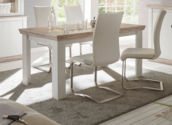 Esstisch Rovola in Pinie wei� / Oslo Pinie Landhaus K�chentisch 160 x 90 cm