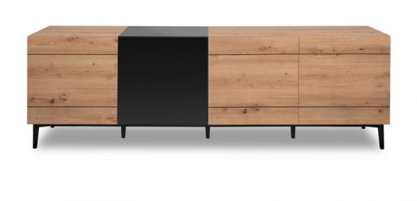 TV-Lowboard Liam in Artisan Eiche und schwarz TV-Unterteil 200 x 65 cm