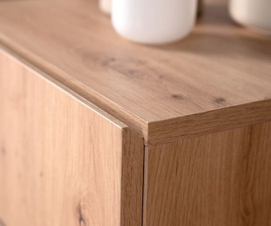 TV-Lowboard Liam in Artisan Eiche und schwarz TV-Unterteil 200 x 65 cm