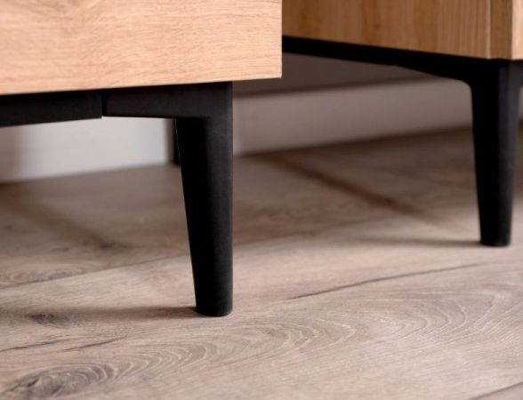 TV-Lowboard Liam in Artisan Eiche und schwarz TV-Unterteil 200 x 65 cm