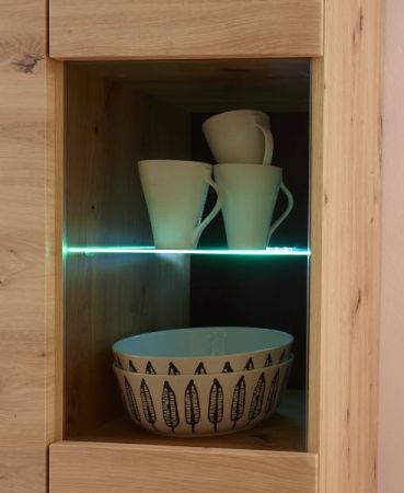 Wohnwand Ronson in Artisan Eiche und schwarz Wohnkombination 3-teilig skandinavisch 270 x 170 cm