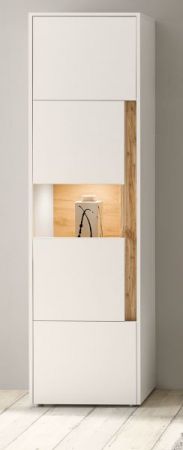 Vitrine Center in wei� und Wotan Eiche Vitrinenschrank 50 x 197 cm