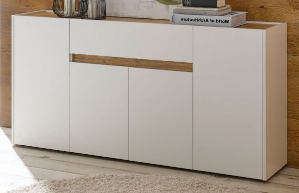 Sideboard Center in wei� und Wotan Eiche Kommode 170 x 87 cm
