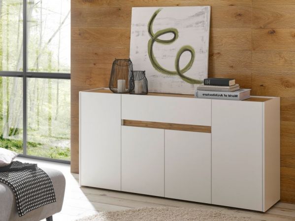 Sideboard Center in wei� und Wotan Eiche Kommode 170 x 87 cm