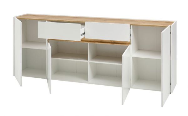 Sideboard Center in wei� und Wotan Eiche Kommode 220 x 87 cm
