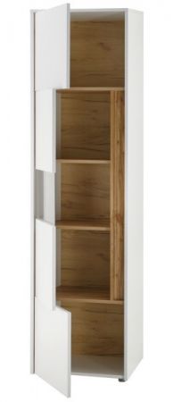 Wohnwand Center in wei� und Wotan Eiche Wohnkombination 4-teilig 400 x 197 cm mit XL-Board