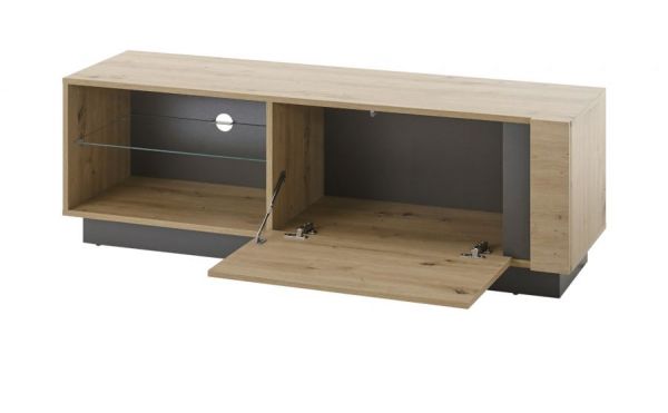 TV-Lowboard Louna in Eiche Artisan und Graphit grau TV-Unterteil 138 x 46 cm