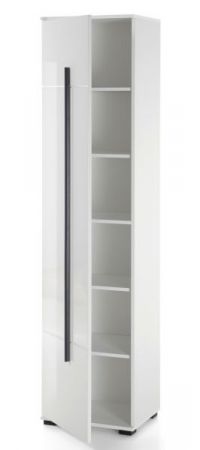 Badezimmer Hochschrank Design-D in wei� Hochglanz Badschrank 45 x 200 cm