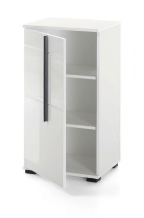 Badezimmer Kommode Design-D in wei� Hochglanz Badschrank 45 x 87 cm Unterschrank