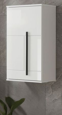 Badezimmer H�ngeschrank Design-D in wei� Hochglanz Badschrank h�ngend 45 x 85 cm