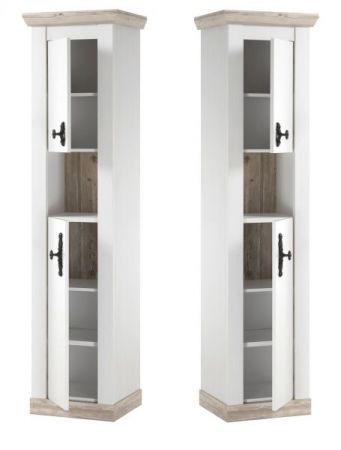 Badkombination Rovola in Pinie wei� / Oslo Pinie Landhaus Badm�bel Set 4-tlg. 184 x 200 cm