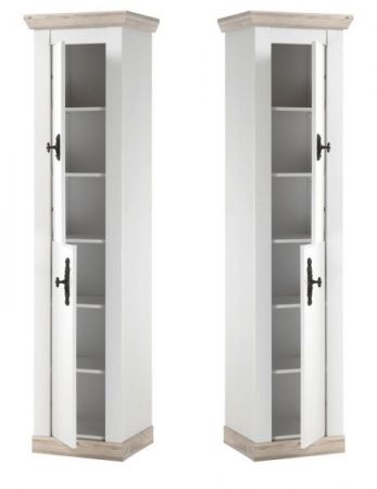 Badkombination Rovola in Pinie wei� / Oslo Pinie Landhaus Badm�bel Set 6-tlg. MIT Waschbecken 205 x 200 cm